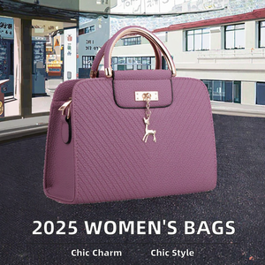 2025 Wholesale New Fashion PU Leather Women's Luxury <b>Shoulder</b> Crossbody Tote Bag with Zipper Closure and Tassel Detail - Product Image 2