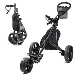 HOW TRUE vente en gros, chariot de traction manuel de Golf pliable en aluminium à 3 roues avec frein à pied - Product Image 1