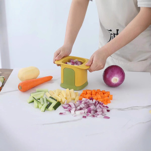 Cortador Manual de Frutas y Verduras de Acero Inoxidable y Plástico PP para Cocina, Rebanador Doméstico en Cubos para Frutas, Rábanos, Pepinos y Patatas - Product Image 4