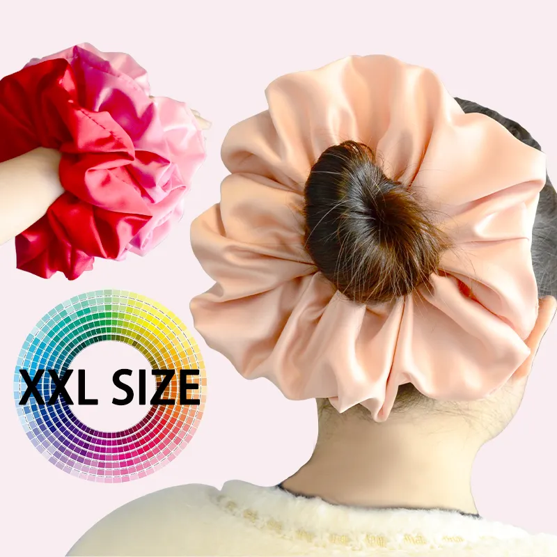 New fashion elastic hair bands oversize scrunchies large silk satin hair scrunchies for women accessories