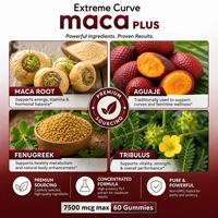 Gummies Extreme Curve Maca Plus pour l'amélioration des fesses et des hanches, 60 unités, OEM ODM