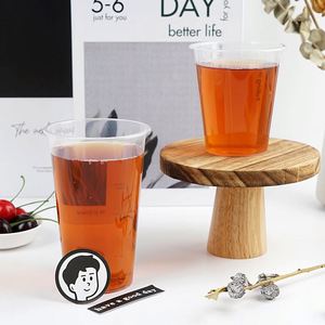 Étiquetage personnalisé en moulage in-situ, gobelets en PP épais de 90 mm de diamètre, transparents, à paroi simple, avec couvercles, impression sérigraphique pour café, milkshake - Product Image 2