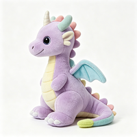 Peluche Dragon Volant Mignon Violet, Jouet en Peluche Doux Personnalisable, Vente en Gros de Jouets en Peluche Personnalisés