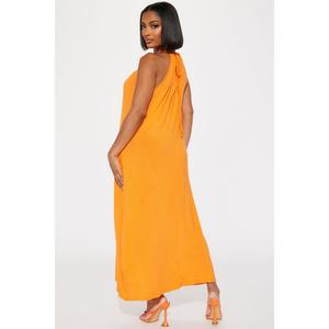 Vestido Midi Casual para Mujer, Estilo Personalizado de Fábrica OEM, Sin Mangas, Tirantes Finos, Bolsillos Laterales, Cierre de Lazo en la Espalda, Alta Elasticidad, Corte Natural - Product Image 4