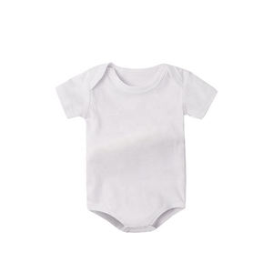 Abbigliamento in cotone per neonati vestiti per bambine e ragazzi in tinta unita tutina a manica corta body in cotone tinta unita tutina personalizzata per bambini - Product Image 3