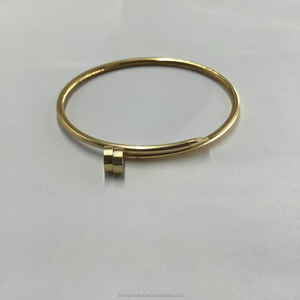 Gelang kuku emas padat 18K mewah, bertatahkan berlian berkilau, desain personal untuk klien grosir - Product Image 1