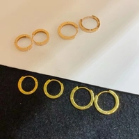 Boucles d'oreilles en or massif 18 carats tendance, style rétro, cercle irrégulier, pour femmes, bijoux de mariage, été 2024