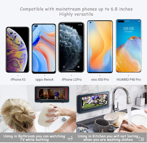 Support de téléphone de <span class=keywords><strong>douche</strong></span> étanche salle de bains miroir mural baignoire cuisine universel étui de téléphone portable étagère support de téléphone mural - Product Image 3