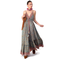 Nouvelle Robe Longue Plissée Sans Manches Col V en Laine Douce pour Femme, Couleur Unie Élégante, Respirante et Naturelle pour l'Été