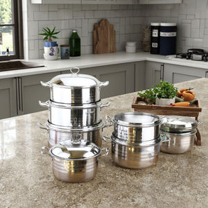 Juego de utensilios de cocina Happycooking, sartén de cocina Individual Doble de acero inoxidable, fiambrera <span class=keywords><strong>Cocotte</strong></span>, muebles Art Nouveau para uso doméstico - Product Image 1