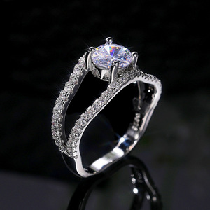 Anello a doppia fila con pavé per donna, gioiello romantico e alla moda - Product Image 6