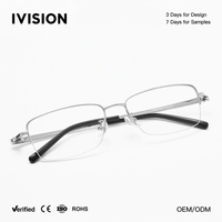 Monture de lunettes en titane ultra-légère pour hommes, style punk, demi-monture, adaptée aux verres de myopie, en plastique