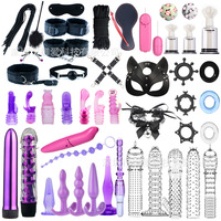 Großhandel 47-teiliges BDSM Starter-Kit Bondage-Set für Paare Fesseln Vibrator Analplug OEM Individuelle Verpackung