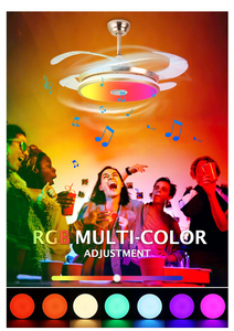 42inch trong nhà Hiện Đại Đèn chùm Quạt Trần Đèn thông minh RGB âm nhạc dẫn ánh sáng Trần với ứng dụng di động điều khiển cho phòng ngủ nhà - Product Image 4