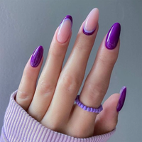 Ensemble de faux-ongles, réutilisables, colorés, pour bébés, couleur unie, rose, nail-Art, 240 pièces, boîte d'emballage, Design personnalisé, réutilisables