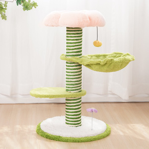 Flowers In Full Bloom Cat Tree Large Multifunctional Climbing <b>Frame</b> With <b>Bed</b> And <b>Platform</b> For Cats - Product Image 3