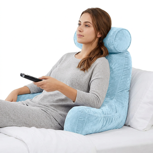Respaldo para Cama, Soporte Lumbar Cómodo para Leer y Ver Televisión, Almohada con Brazos y Bolsillos - Product Image 1