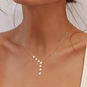 สร้อยคอ Star CZ Tassel Lariat Y สำหรับผู้หญิง ประดับด้วยเพชรคิวบิกเซอร์โคเนียทรงหยดน้ำ ดีไซน์เรียบหรู สวยงามแบบมินิมอล เหมาะสำหรับใส่เป็นเลเยอร์ สไตล์โบโฮ เป็นของขวัญ - Product Image 2