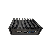 Mini PC industriel sans ventilateur, puissant, avec processeur Intel N150 4 cœurs 4 threads, support 1 x DDR4, 2 ports HDMI 2.0 + HDMI 1.4 + DisplayPort, et emplacement SIM intégré.