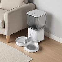Distributeur automatique de nourriture pour animaux de compagnie intelligent avec contrôle par application WiFi, pour chats et chiens, 4,5 L, double bol, facile à nettoyer, réservoir transparent, acier inoxydable double