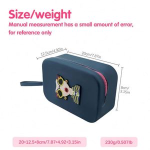 Silicone <b>Makeup</b> <b>Bag</b> Waterproof Portable With Soft Handle - Custom Designer <b>Travel</b> Case for Toiletries & Cosmetics - Product Image 3
