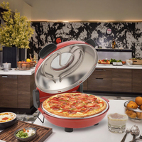 Mini four à pizza électrique rond à haute température à 400 degrés avec plaque de cuisson en pierre détachable