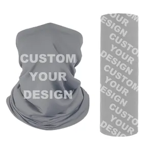 Diseño personalizado impresión Logo camuflaje poliéster cuello polaina multifuncional cara calentador cabeza bufanda sin costuras motocicleta tubo Bandana