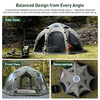 Tente gonflable Coody Dome Air - Vert armée, abri solaire et tente de camping pour le glamping en plein air