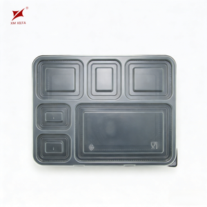 Conteneur alimentaire en plastique noir jetable en PP, vente en gros d'usine, avec couvercle, boîte à emporter pratique pour les fruits et les collations - Product Image 1