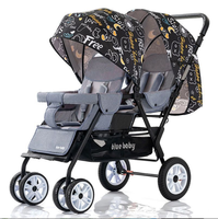 Poussette double portable et légère de haute qualité avec pare-soleil extensible