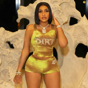 Sexy Vlinderprint 2-delige Shorts Set Dames Zomerkleding 2025 Mouwloos Vest En Korte Broek Set Y 2K Trendy Color Block Outfits - Product Image 5