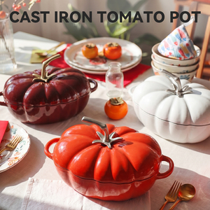 Casserole en fonte émaillée en forme <span class=keywords><strong>de</strong></span> tomate, grande capacité, antiadhésive et écologique, pour soupes et ragoûts - Product Image 4