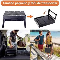 Barbecue pliable pour 3 à 5 personnes, léger, durable, portable, en aluminium, avec allumage piézoélectrique au charbon de bois, dispositif de sécurité contre la dépletion d'oxygène