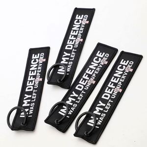 Wholesale Personalized Woven Logo Jet Tag <b>Custom</b> Funny Slogan Fabric <b>Keychain</b> for Quirky Lifestyle Accessories & Gifts - Product Image 2