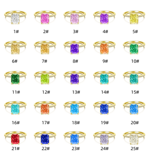 SPJ Hottest 8*10 Ice Out Cut Sweet Candy Color 8A Zirconia 925 Sterling Silver <span class=keywords><strong>Promise</strong></span> Ring Mujeres Boda Compromiso Aniversario - Product Image 2