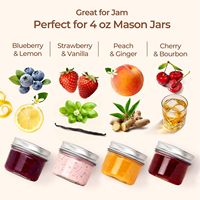 Pot Mason vide à large ouverture de 120 ml (4 oz) en verre pour épices, confiture, miel, gelée, desserts, cadeaux de mariage, bougies DIY et décoration