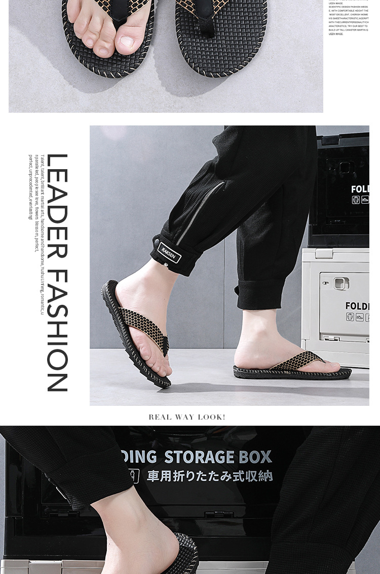 Trend Summer Men Casual Shoes Outside Anti-slip Wear-resistant Slippers Clip Feet Beach Flip-flops Men