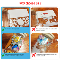 Autocollants personnalisés en vinyle UV pour gobelets, prêts pour la sublimation, imprimés par transfert pour tasses et gobelets, lavables et durables, vente en gros
