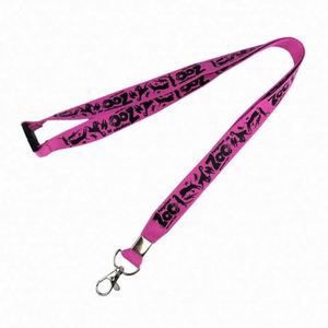 Porte-cartes en tissu de bambou écologique avec logo personnalisé imprimé en sérigraphie, cordon de cou - Product Image 1