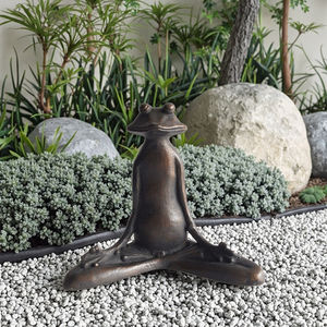 庭の恋人のための瞑想鋳鉄ヨガカエル像手溶接金属工芸品テーブル装飾素晴らしいギフトのアイデア - Product Image 2