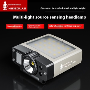 Lampe de travail frontale à double source LED transfrontalière, rechargeable par USB, alimentée par énergie solaire, avec capteur puissant et indice de protection IP65 - Product Image 5