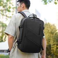 Sac à dos pour ordinateur portable extensible de 16 pouces, durable, imperméable, en Oxford, avec port USB, sac à dos de voyage portable pour étudiants