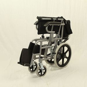 Fauteuil roulant manuel pliable léger 12,5 kg en alliage d'acier inclinable pour personnes âgées, usage hospitalier - Product Image 2