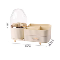 Icen-ZJ02 Organisateur de maquillage portable de luxe, boîte de rangement de table rotative multifonction, sans BPA, en plastique PET injecté