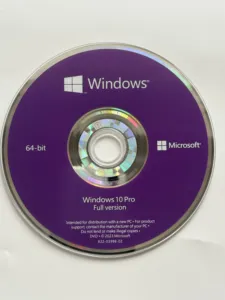 วินโดวส์ 10 โปร เวอร์ชันเต็ม 64 บิต ดีวีดี คีย์ลิขสิทธิ์ OEM สติ๊กเกอร์ COA วินโดวส์ 10 โปรเฟสชั่นแนล  พร้อมการเปิดใช้งานออนไลน์ทั่วโลก แพ็คเกจซอฟต์แวร์ MS - Product Image 1