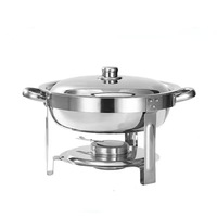 YolecenFor Ensemble de réchauds de buffet en acier inoxydable, pot rond 60L, design moderne et minimaliste, sans poignées, pour hôtels, restaurants et banquets