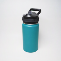 Bouteille d'eau en acier inoxydable de 12 oz, bouteille isotherme sous vide 304 avec couvercle à paille rabattable breveté, paille détachable, conception anti-fuite
