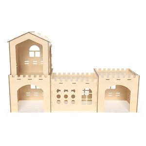 Casetta in <span class=keywords><strong>Legno</strong></span> Incisa a Forma <span class=keywords><strong>di</strong></span> Coniglio - Castello, Rifugio, Fortezza Giocattolo - Design Personalizzabile e Durevole - Product Image 3