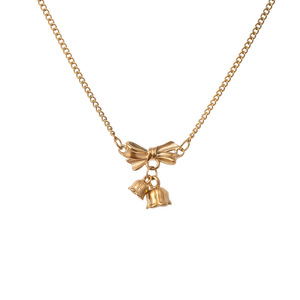 Mode Arc Collier PVD Plaqué Or Ruban Bowknot Fleur Bijoux Colliers Muguet Pendentif Collier - Product Image 5