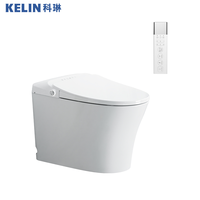 Toilette intelligente de luxe européenne et australienne à poser au sol avec télécommande, auto-nettoyante, cuvette allongée et chasse d'eau par siphon